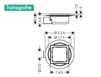 MEDIDAS VALVULA DUCHA RAINDRAIN SPOT HANSGROHE